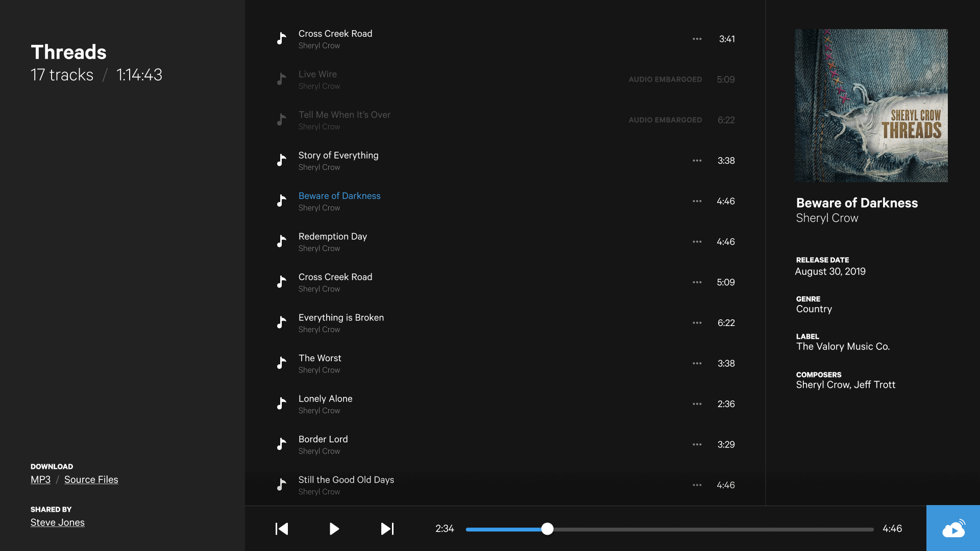Desktop playlist view